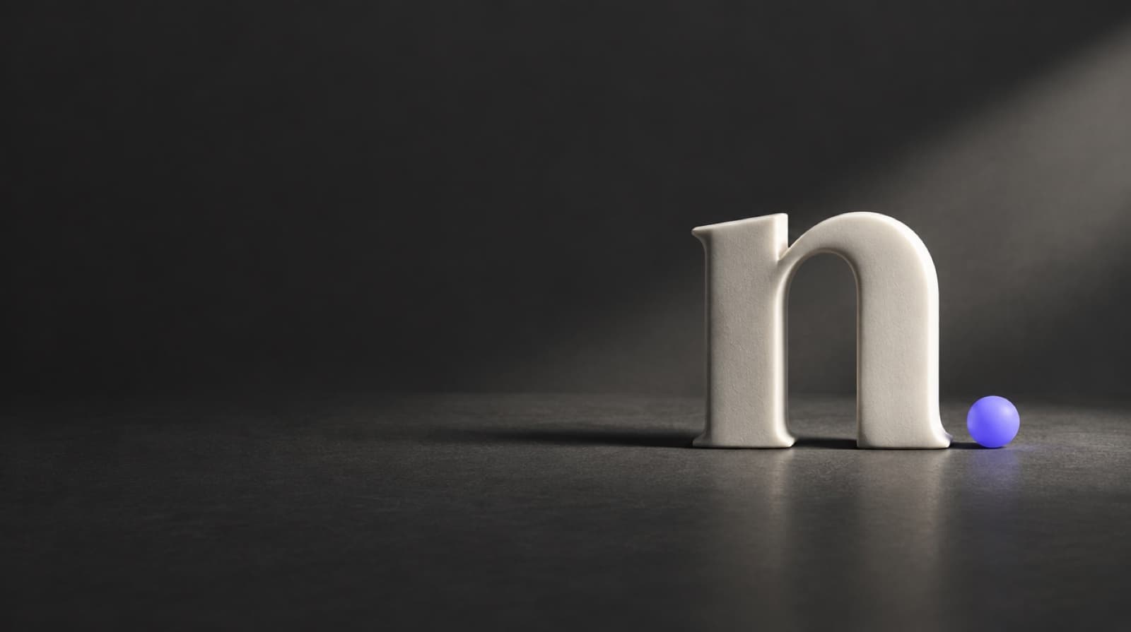 Sculptural letter n